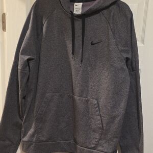 Nike Mens Gray Hooded Sweatshirt Therma Fit